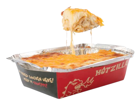 Quick fix box aerial view with tenders, coleslaw and garlic butter rice