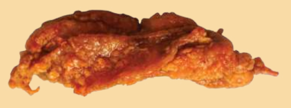 Chicken tender coated in spicy honey sauce